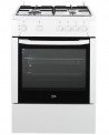 Aragaz Beko CSG62110DW, Gaz, 4 Arzatoare, Dispozitiv de siguranta, Grill, Rotisor, Timer, 60 cm, Alb – simplu dar elegant
