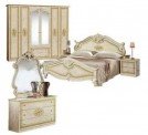 Dormitor italian clasic bej lucios VERSACE, Rezistent la abraziune, Oglinda, Finisaj Laminat