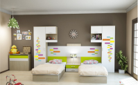 Dormitor copii FDRR 1371, Dormitor pentru copii cu design modern, compozitie cu PRINT