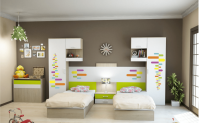 Dormitor copii FDRR 1371, Dormitor pentru copii cu design modern, compozitie cu PRINT