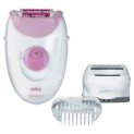 Epilator Braun SE3270, 20 pensete, 2 viteze, Cap de ras, Capac pentru tuns, Alb/Roz – dotat cu sistemul Smartlight