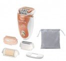 Epilator Rowenta Soft Sensation EP5720, 2 viteze, 24 pensete, Cap pivotant, Alb/Orange – epilare fără durere