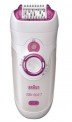 Epilator Braun Silk-épil 7521 Wet & Dry, 40 Pensete, Acumulator, 2 Accesorii, 2 Viteze, Alb/Lila – dotat cu sisteme eficiente