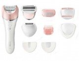 Epilator Philips Satinelle Advanced Wet & Dry BRE640/00, 32 Puncte de prindere, 2 viteze, Acumulator, Alb – epilator pentru femei, aparat de ras pentru bărbaţi