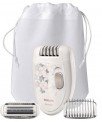 Epilator Philips Satinelle HP6423/00, Discuri metalice, 20 Puncte de prindere, 2 Viteze, Cap de ras, Alb – epilare uşoară şi confortabilă