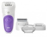 Epilator Braun Silk-épil 5541 Wet&Dry, 28 pensete, Acumulator, Sistem de masaj, 4 accesorii, Mov/Alb – epilează-te sub duş